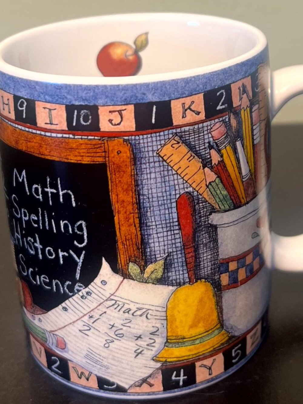 Lang and Wise Homeroom Susan Winget Teacher Mug 2001 Vintage Folk Art Cup SW 22